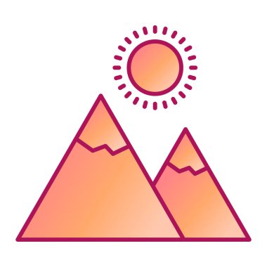 Dağlar. Web simgesi basit illüstrasyon