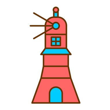 deniz feneri ikonu vektör illüstrasyonu