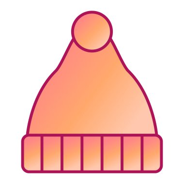 kış şapkası ikonu. ağ tasarımı için örülmüş eldiven vektör çizimi