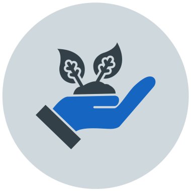 El ele tutuşan bitki vektörü çizimi