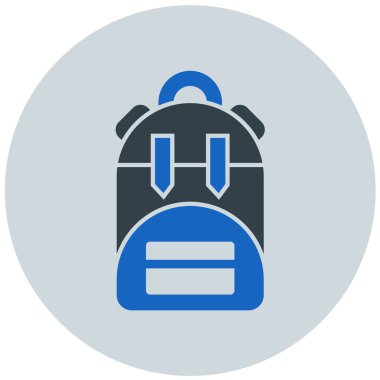 Sırt çantası. Web simgesi basit illüstrasyon