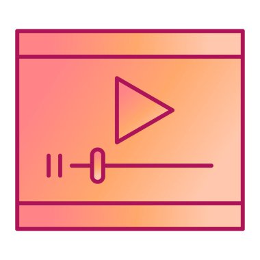 Video oynatıcı ikon vektör illüstrasyonu