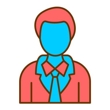 Kravat çizgisi ikon vektör illüstrasyon tasarımına sahip iş adamı