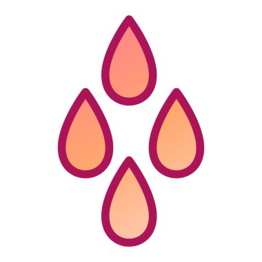 Kan damlaları ikon vektörü. İnce çizgi işareti. İzole edilmiş kontür sembolü gösterimi