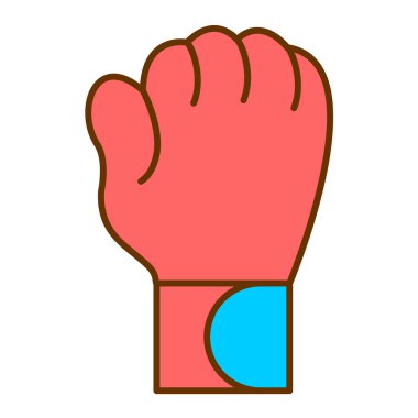 Boks eldiveni ikonu. Ana hatlı vektör çizimi. beyaz arkaplanda izole