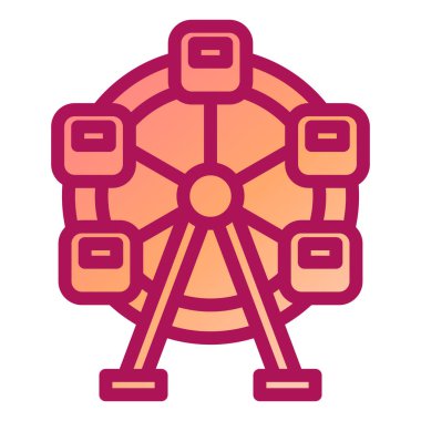 Dönme dolap ikonu. Web için atlıkarınca vektör simgelerinin özet çizimi