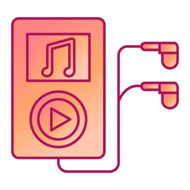 müzik çalar ikon vektör illüstrasyonu