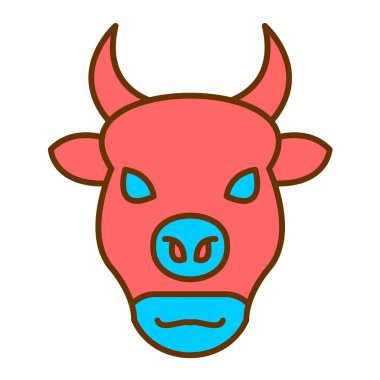 boğa vektörü düz renk simgesi