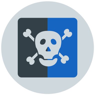 Kemik ikonlu kafatası. vektör illüstrasyonu