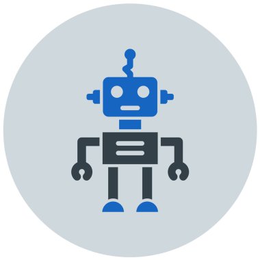 robot. Web simgesi basit illüstrasyon
