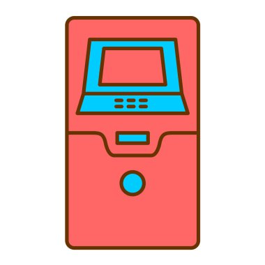 ATM 'de. Web simgesi basit illüstrasyon