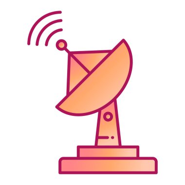 uydu anten simgesi. Ana hatlı kablosuz anten vektör çizimi. izole arkaplan.