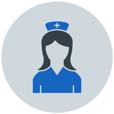 Hemşire hanım. Web simgesi basit illüstrasyon