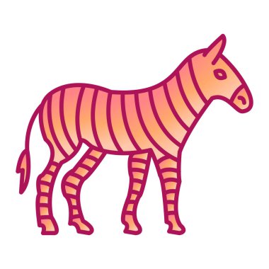 Zebra vektör çizimi. Zürafa beyazda izole edilmiş..