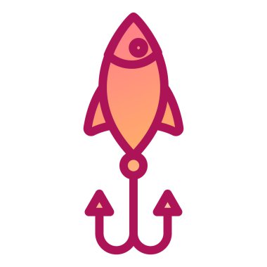 Balık tutmak. Web simgesi basit illüstrasyon