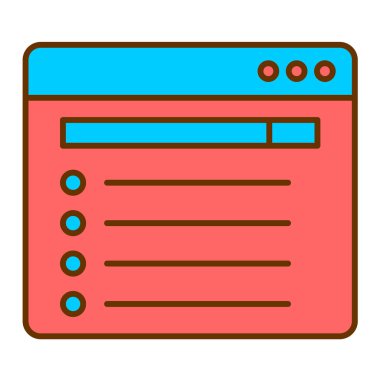 Tarayıcı. Web simgesi basit illüstrasyon