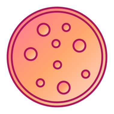 Pizza ikonu. Sosis vektör işareti çizgi filmi. izole kontur sembolü