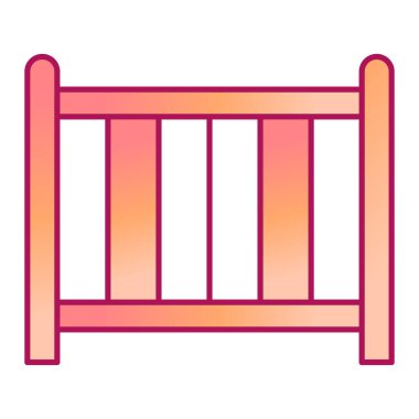 bebek beşiği ikonu. Yatak odası vektör illüstrasyonunun izometriği.