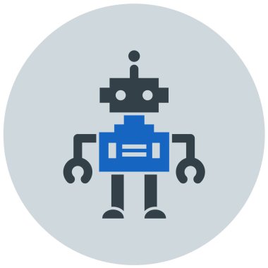 robot. Web simgesi basit illüstrasyon