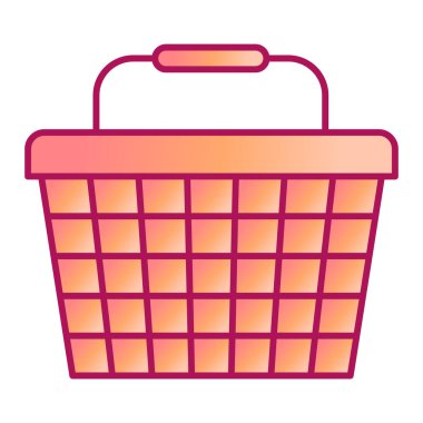 Alışveriş sepeti ikonu. Web için süpermarket vektör simgelerinin basit illüstrasyonu
