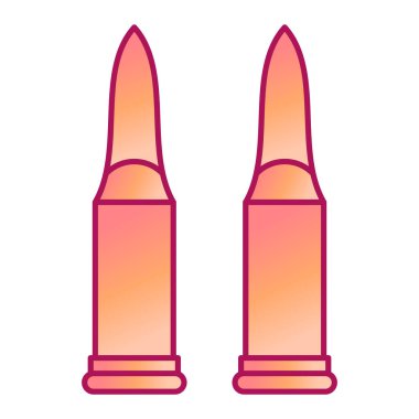 Beyaz arka planda izole edilmiş düz şekildeki kurşun ikonu. ordu sembolü illüstrasyon.
