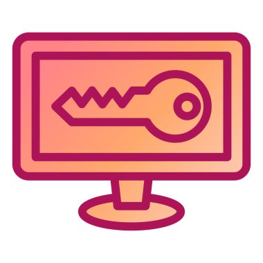 Monitör. Web simgesi basit illüstrasyon