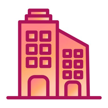 Bina. Web simgesi basit illüstrasyon