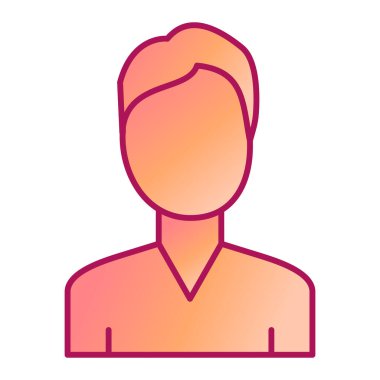 Beyaz arkaplan üzerinde avatar simgesi. vektör illüstrasyonu