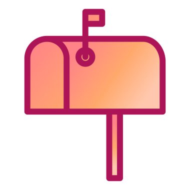 Posta kutusu. Web simgesi basit illüstrasyon