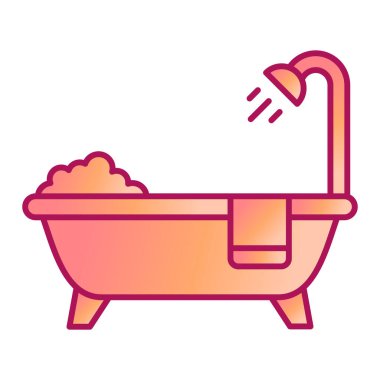 Duş ve küvet vektör çizimi olan küvet