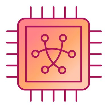 Moda biçimi izole edilmiş arkaplanda cpu simgesi