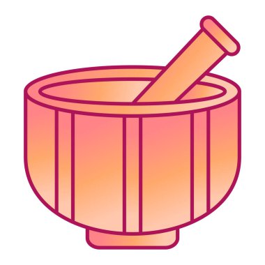 Havan topu ve tokmak ikonu. Beyaz arkaplanda izole edilmiş web tasarımı için izometrik tarçın çubukları vektör çizimi