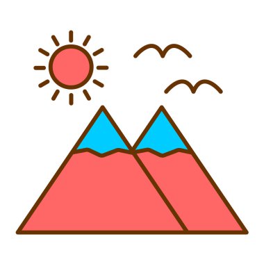 Dağlar. Web simgesi basit tasarım