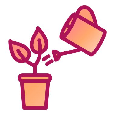 Çiçek saksısı vektör illüstrasyon tasarımı ile sulama kutusu