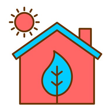 Eko evi. Web simgesi basit illüstrasyon