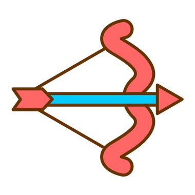 Kırmızı ve beyaz ok simgesinin vektör çizimi