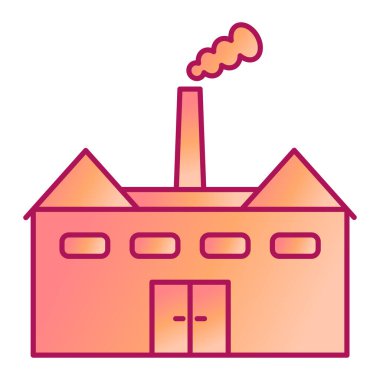 Fabrika binası ikon vektör çizimi tasarımı