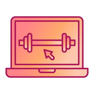 Fitness ekipman vektör illüstrasyon tasarımlı dizüstü bilgisayar
