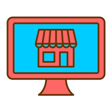 dükkan simgesi vektör illüstrasyonunu sakla