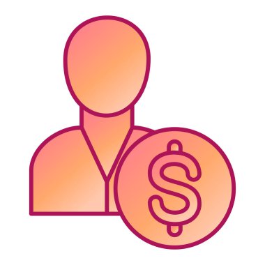 Bozuk parası olan bir iş adamı. Basit özet simgesi.