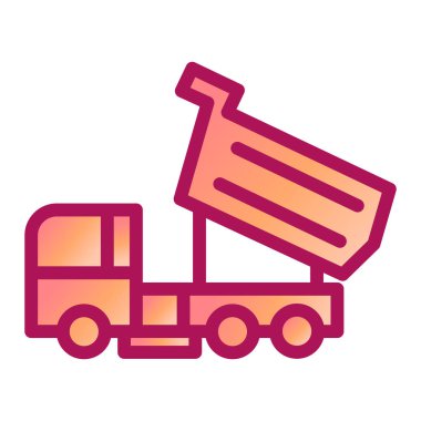 Teslimat kamyonu ikon vektörü. İnce çizgi işareti. izole edilmiş sınır sembolü çizimi