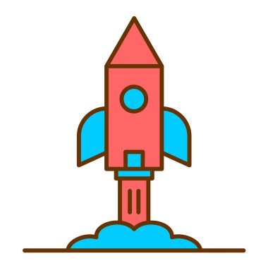 roket fırlatma simgesi vektör çizimi