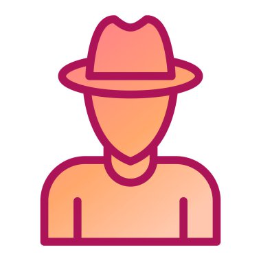 Şapkalı adam, vektör çizimi.