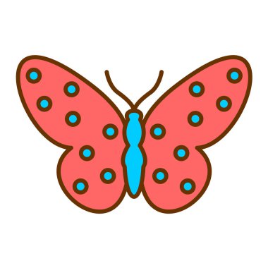 Kelebek ikonu. Web için böcek vektör simgelerinin karikatür çizimi