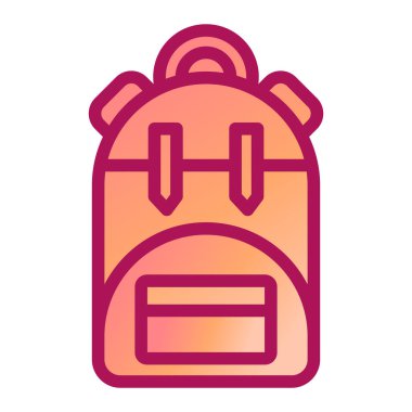 Sırt çantası. Web simgesi basit illüstrasyon