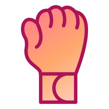 Boks eldiveni ikonu. Ana hatlı vektör çizimi. beyaz arkaplanda izole