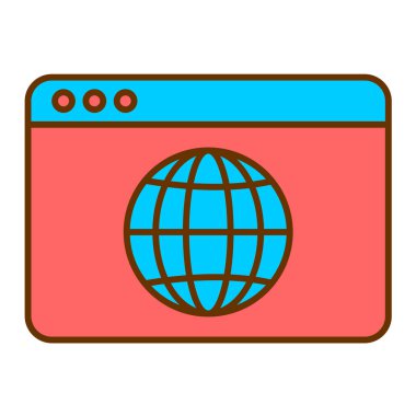 Tarayıcı. Web simgesi basit illüstrasyon