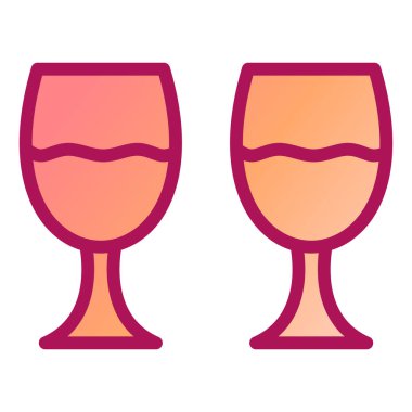 şarap cam ikonu vektör illüstrasyonu
