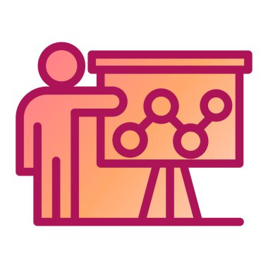 İş sunum simgesi vektör illüstrasyonu