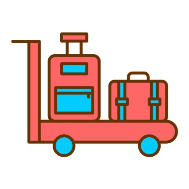 seyahat bagaj ikonu vektör illüstrasyonu